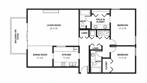 Two Bed Two Bath 1380 Square Feet at The Bridges at Foxridge, Kansas, 66202